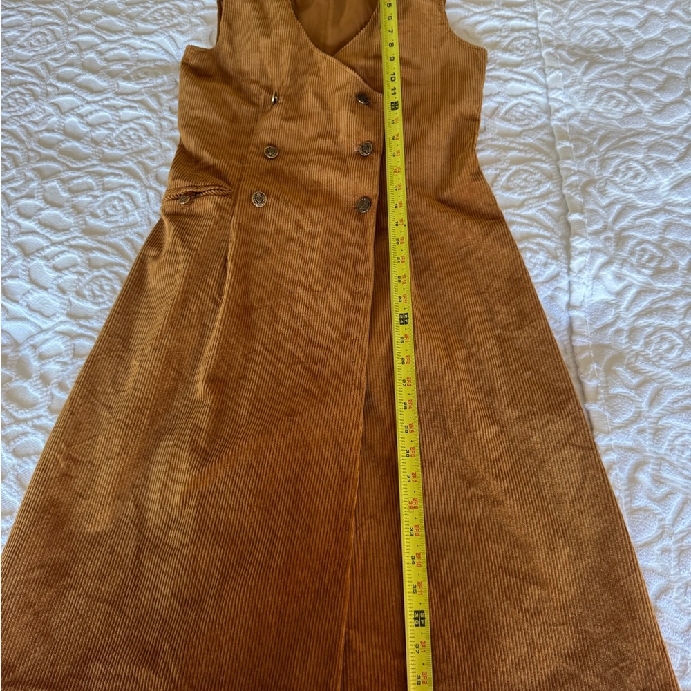 Vintage 1960s Women's Corduroy Double-Breasted Dress - Picture 11 of 13